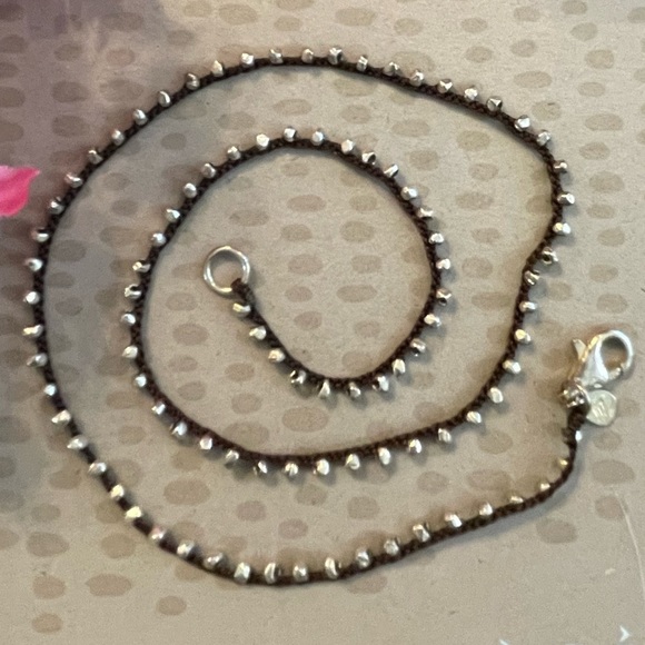 Silpada Silk Cord with Sterling Silver Beads Necklace N2107 RARE - Picture 11 of 13